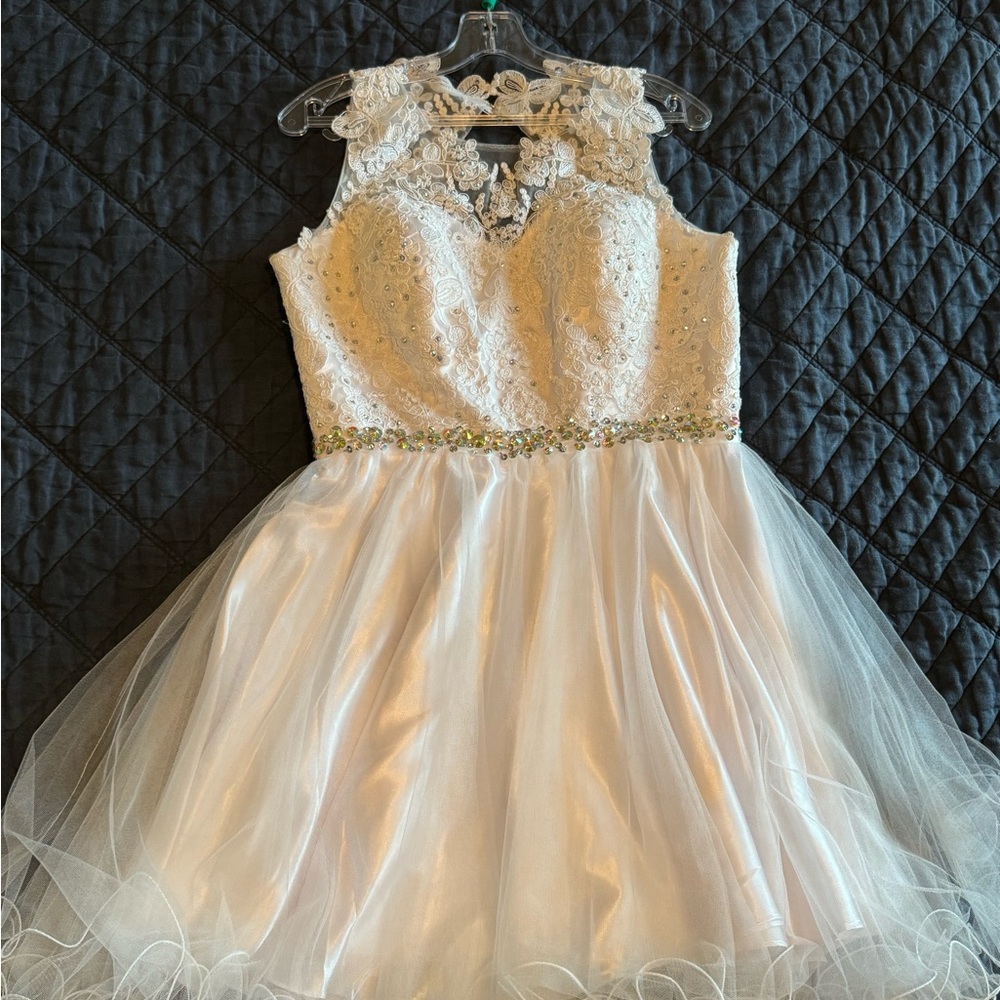 White formal dress, worn once.